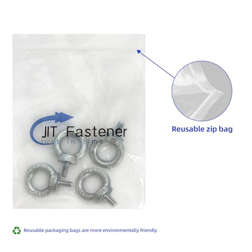 Image of 4 PCS 1 /4-20 Lifting Shoulder Eye Bolts, Carbon Steel Galvanised Heavy Duty Shoulder Lifting Ring Threaded Eyebolts