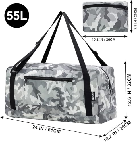 Image of HOLYLUCK Foldable Travel Duffel Bag For Women & Men Luggage Great for Gym -55L, Arctic Camo