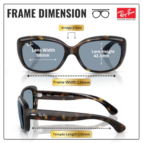 Image of Ray-Ban RB4101 JACKIE OHH Butterfly Shaped Sunglasses for Women with Official RAYBAN Eyewear Kit