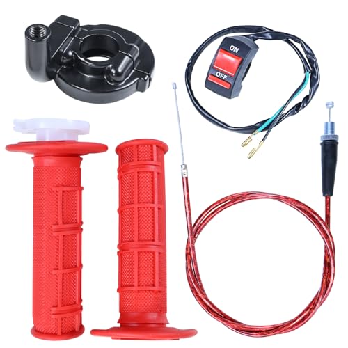 Image of 22mm Throttle Cable Grips Assembly for 110cc 125cc SSR Coolster Apollo CRF50 Roketa Pit Dirt Bike Coleman CT100U CC100X CT200U BT200X Motovox MBX10 MBX11 Baja Doodle Bug DB30 Mini Bike