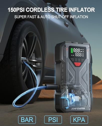 Portable Jump Starter with 150PSI Compressor