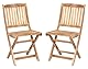 VERDELOOK Acacia Line Klappstühle 2 x H85 - 40 x 53 cm, Naturholz