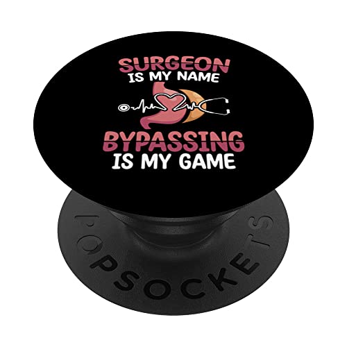 Gastric Surgeon Bariatric Downsizing Sleeve Surgery PopSockets Swappable PopGrip, Black
