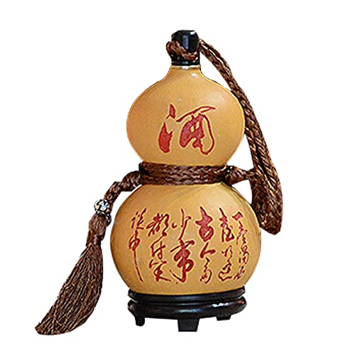 Cruche de Gourde Naturelle, Cruche Gourde de Vin Saké, Flacon de Hanche Facile à Nettoyer, Bouteille d'eau Vin de Grande Capacité, Gourde d'eau Et de Vin pour Camping,500ml