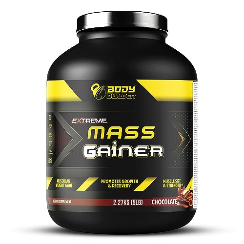 Body Builder Mass Gainer | 40gm High protein - muscle Growth & Recovery Weight Gainer Protein (Chocolate 5lb)