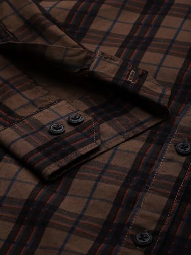 Image of Majestic Man Men Small Checkered Slim Fit Cotton Casual Shirt