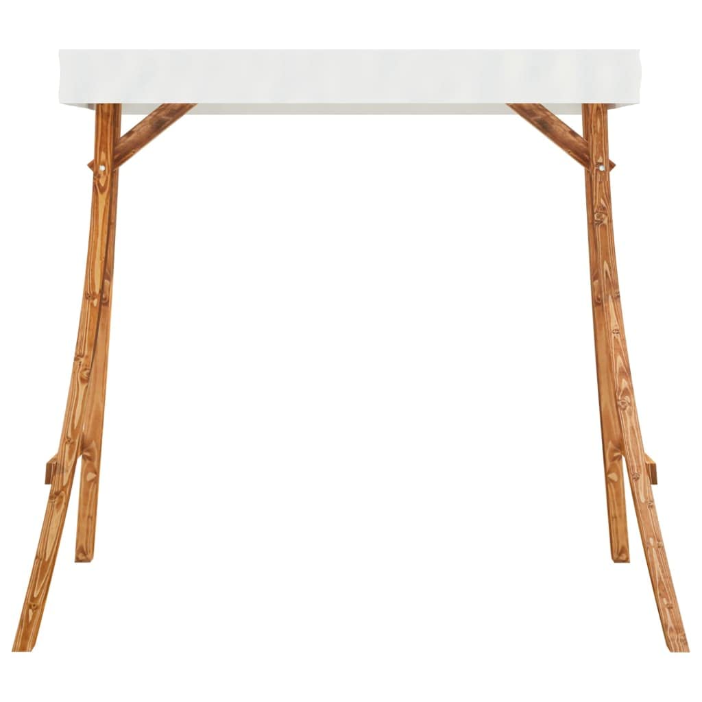 Struttura a dondolo da giardino, struttura in legno di teak, con tetto, color crema, 175 x 101 x 161,5 cm