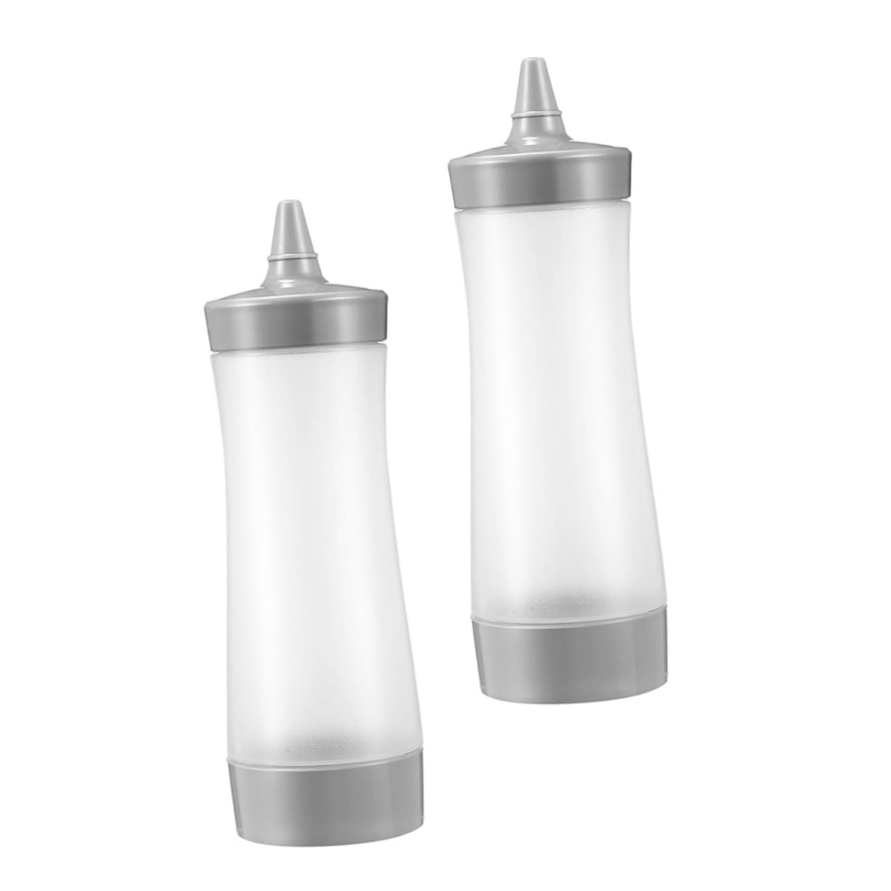 WOONEKY 2pcs Squeeze Sauce Bottle Squeeze Seasoning Bottle Clear Condiment Bottles Syrup Container Ketchup Sauce Dispensers Ketchup Bottles Squeeze Bottles Kitchen Supply or Grey re-usable