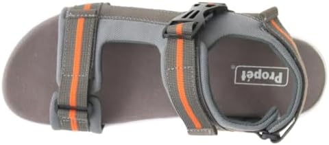 Propet Men's Eli Sandals, Grey/Orange, 12 XX-Wide US | Image 3