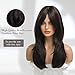 OUFEI 20 Inches Long Straight Dark Brown Layered Synthetic Hair Wigs with Bangs for Women Daily Party Use…