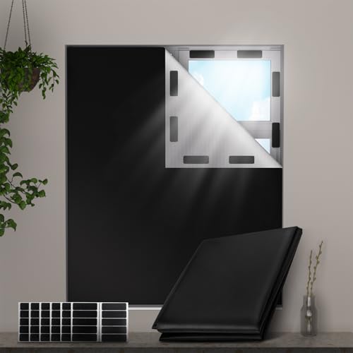 Valquid Blackout Blind, 𝟑𝟎𝟎𝐗𝟏𝟒𝟓𝐜𝐦 Portable Blackout Blinds Stick on Blinds for Windows, Temporary Blackout Curtains Suitable for Cutting any Size Shape - for Bedroom, Indoor and Outdoor