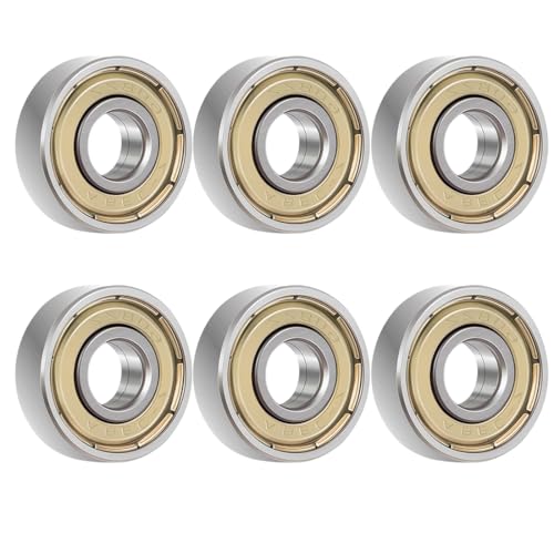 SGERUFZ 6 pcs Kugellager, Metall Double Shielded Miniatur Rillenkugellager für Skateboard Roller Inline Skates