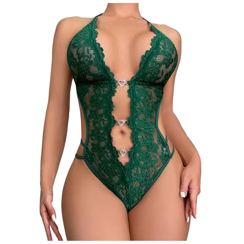 Sexy Dessous Damen Reizwäsche Set Sexy Damen Dessous Set 2-Teil Unterwäsche Set Durchsichtige BH + Tanga Spitzenbluse für Oktoberfest Dessous...