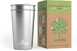 Greens Steel Stainless Pint Cup - 600ml /20oz | Stainless Steel Stacking & Reusable Drinking Set for Hot & Cold Drinks | Anti Scratch, Non Slip, Non Fade & BPA Free | for Travel & Camping