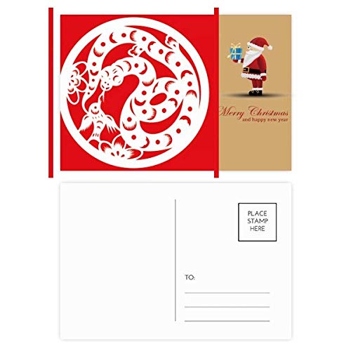 Cartes postales serpent en porcelaine père Noël pour collectionneur et vœux