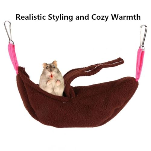 BE-TOOL Cama de hamster de banana, rede de hamster em forma de lua, casa suspensa quente de inverno,