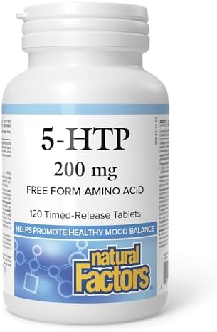 Natural Factors 5-HTP 200 mg, HIGH POTENCY, 120 Timed-Release Tablets, Free Form Amino Acid