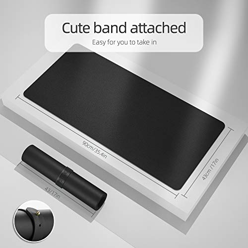 Ysagi Desk Mat, Mouse Pad,Waterproof Desk Pad,Large Mouse Pad For Desk, Leather Desk Pad Large For Keyboard And Mouse,Dual-Sided Mouse Mat For Office And Home (35.4" X 17", Black) #TOP7