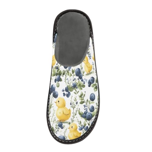 Flower Chicken Blueberry Fuzzy Slippers Soft Home Bedroom Slippers for Women Men House Shoes3