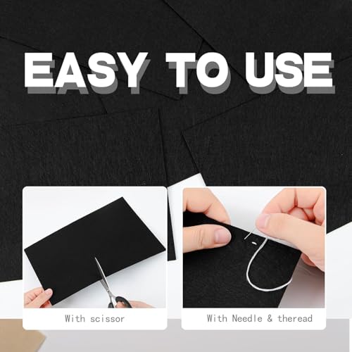 Image of Asian Hobby Crafts A4 Black Felt Fabric Sheets for Flower Making & DIY Craft Projects, Scrapbooking, Sewing Dolls, Embroidery & Patchwork, School Projects, Kids Art & Craft Supplies, Home Decorations - Set of 10 Pcs