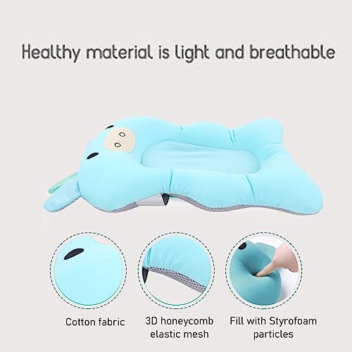 Image of Baby Bath Support Cushion, Floating Adjustable Soft Bath Pillow, Cushioned Support Parent Assist Tray Infant Bath Support Seat Baby Bath Pillow for Newborn Infants (Light Blue)