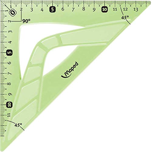 Image secondaire de MAPED Kit de Traçage 4 Pièces avec Règle 30cm, Rapporteur 180°/12cm, Equerre 60°/21cm, Equerre 45°/21cm + Compas 5 Pièces Stop S