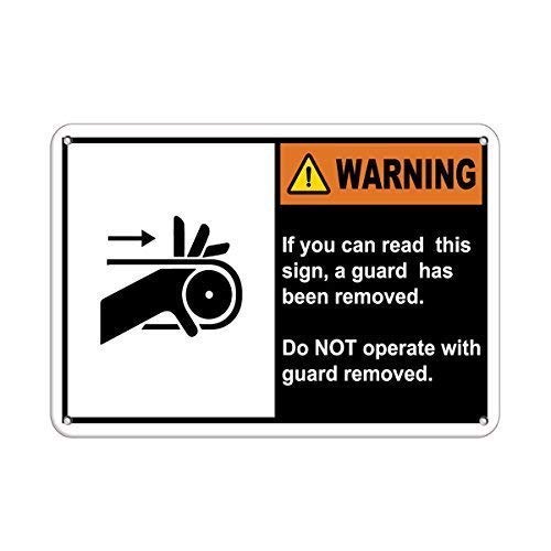 Warning Sign Do Not Operate Machines with Guard Removed Business 12X8 Inches Aluminum Metal Tin