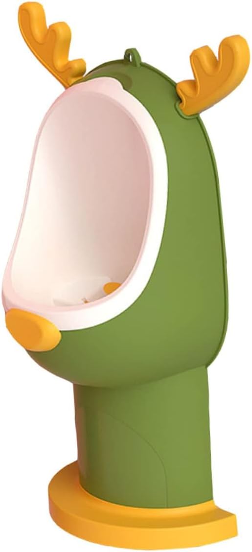 1pc Baby Portable Toilet Travel Urinals for Men Kids Cartoon Toilet Boy Urinal Trainer Baby Boy Elk Pp Rabbit Child Urinal Boy Pee Potty(Green), 27X20X45CM