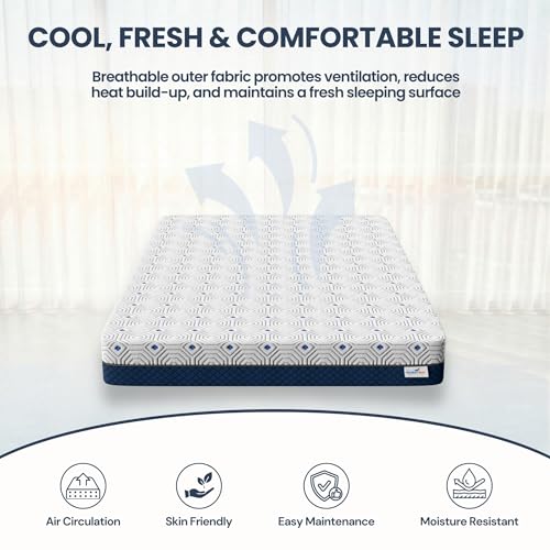 Image of Premium Orthopedic Memory Plus Single Size Mattress | Premium Viscose Fabric with Removable Cover | 10 Years Warranty | Single Size (75x30x6 inches)