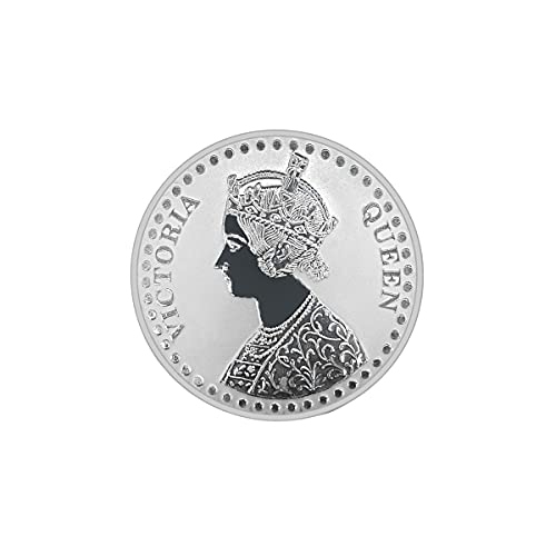 Image of MAA SILVER Pure Silver Queen Victoria BIS Hallmarked Round Coin Chandi Sikka Perfect for Gifting Investment (999 Purity)