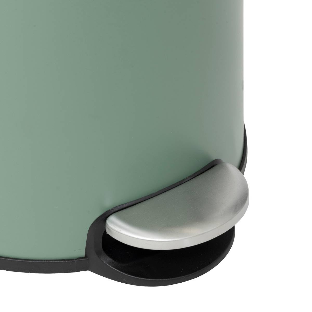 5five - Poubelle de Cuisine à Pédale Modern Color - Vert - 30 L - Couvercle Bambou, Seau Amovible, Fermeture Douce - Pour Maison, Bureau