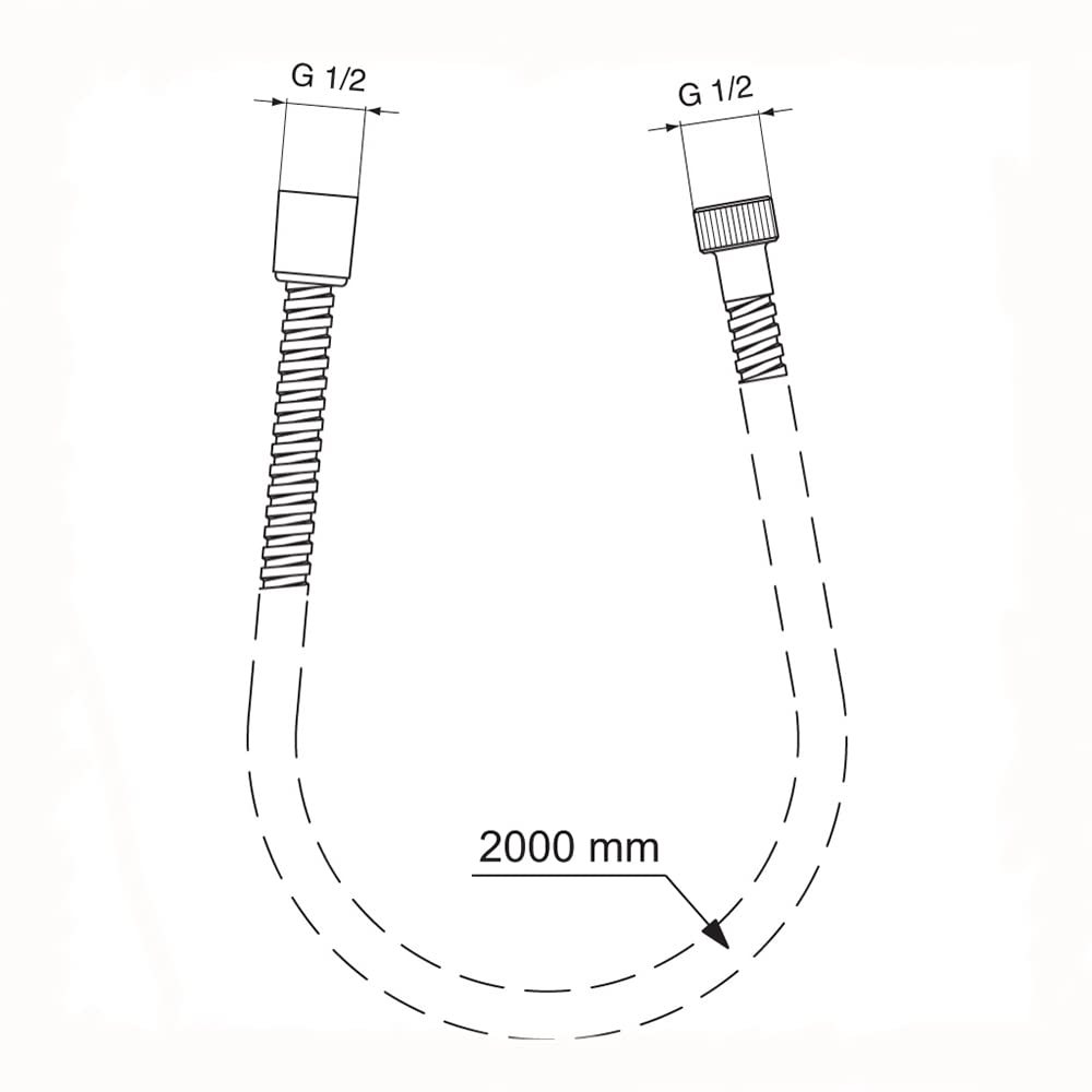 Ideal Standard Idealrain Metalflex - Manguera de ducha (2 m), color cromado
