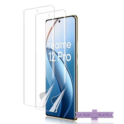 per Realme 12 Pro Pro+ 5G Pellicola Protettiva 2 Pezzi Hydrogel Morbido HD Trasparente Anti-Graffio Anti-Impronte Senza Bolle Protezione Schermo tpu