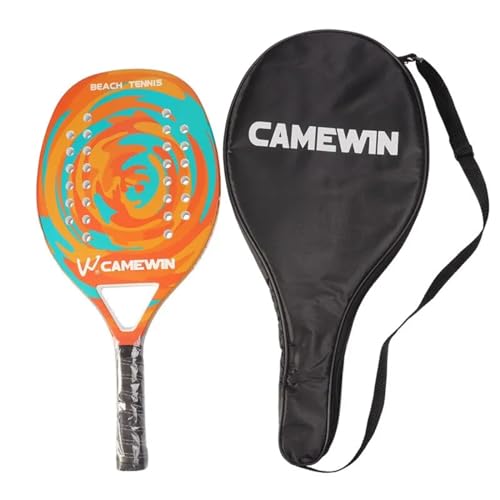 Kit 2 Raquetes Beach Tennis Profissional de Fibra de Carbono Ultra Leve (Verde-Laranja)