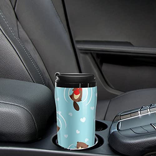 Funny Beaver With Heart Reusable Plastic Insulated Cup Double Wall Coffee Mug Fashion Travel Tumblers With Lid 250Ml #TOP6