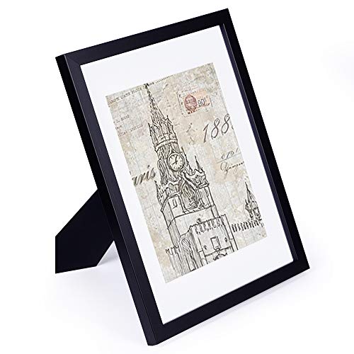 CMYK 11x14 Black Picture Frame,Anti-Corrosion Wood Photo Frame to Display 8x10 in
