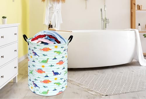 Image of Round Laundry Basket Storage Bins Nursery Hamper Gift Baskets for Home,Office,Home Decor