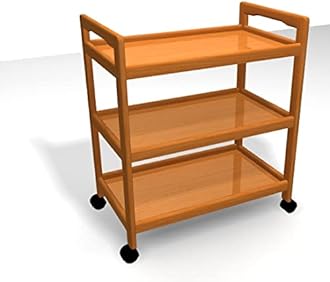 Solid Wood Serving Trolley for Kitchen Living Room bar cart Natural Finish