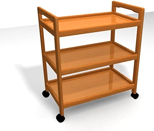 Solid Wood Serving Trolley for Kitchen Living Room bar cart Natural Finish