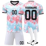 Mundial 2026 Camiseta de Fútbol Personalizadas Nombre Número para Hombres y Niño, Casa/Visitante Equipación Fútbol con Conjunto Top Pantalón Corto y Calcetines Regalo de Futbol