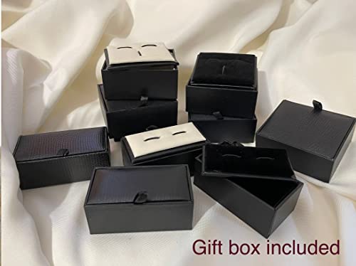 Gemelos cuadrados personalizados de acero inoxidable Pearlina miniatura 4