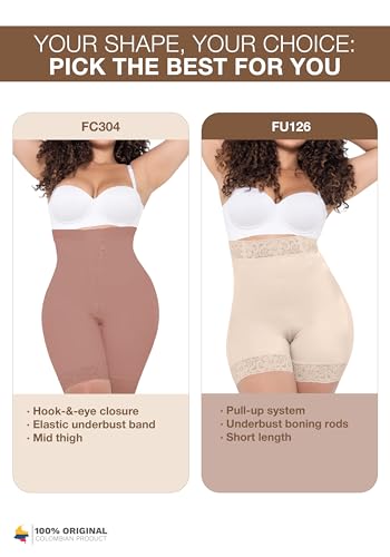 MARIAE FC304 Colombian Daily Use Mid-Thigh Strapless Faja Colombiana Shapewear Bodysuit2