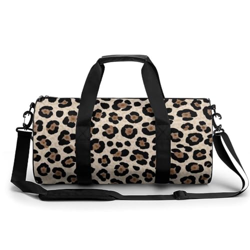 Womens Sports Gym Tote Bag Waterproof Weekender Overnight Handbag Cheetah Leopard Print Duffel Bag for Yoga Sport Travel