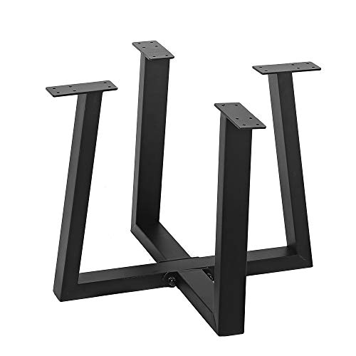 Limited Discount Metal Furniture Legs Industrial Dining Table Legs,Metal Legs for DIY Coffee Table Furniture Bench,Black Cast Iron Coffee Table Legs 15.74”Height 17.7”Wide,Rustic Heavy Duty Square Tube Desk Legs 2 Pcs