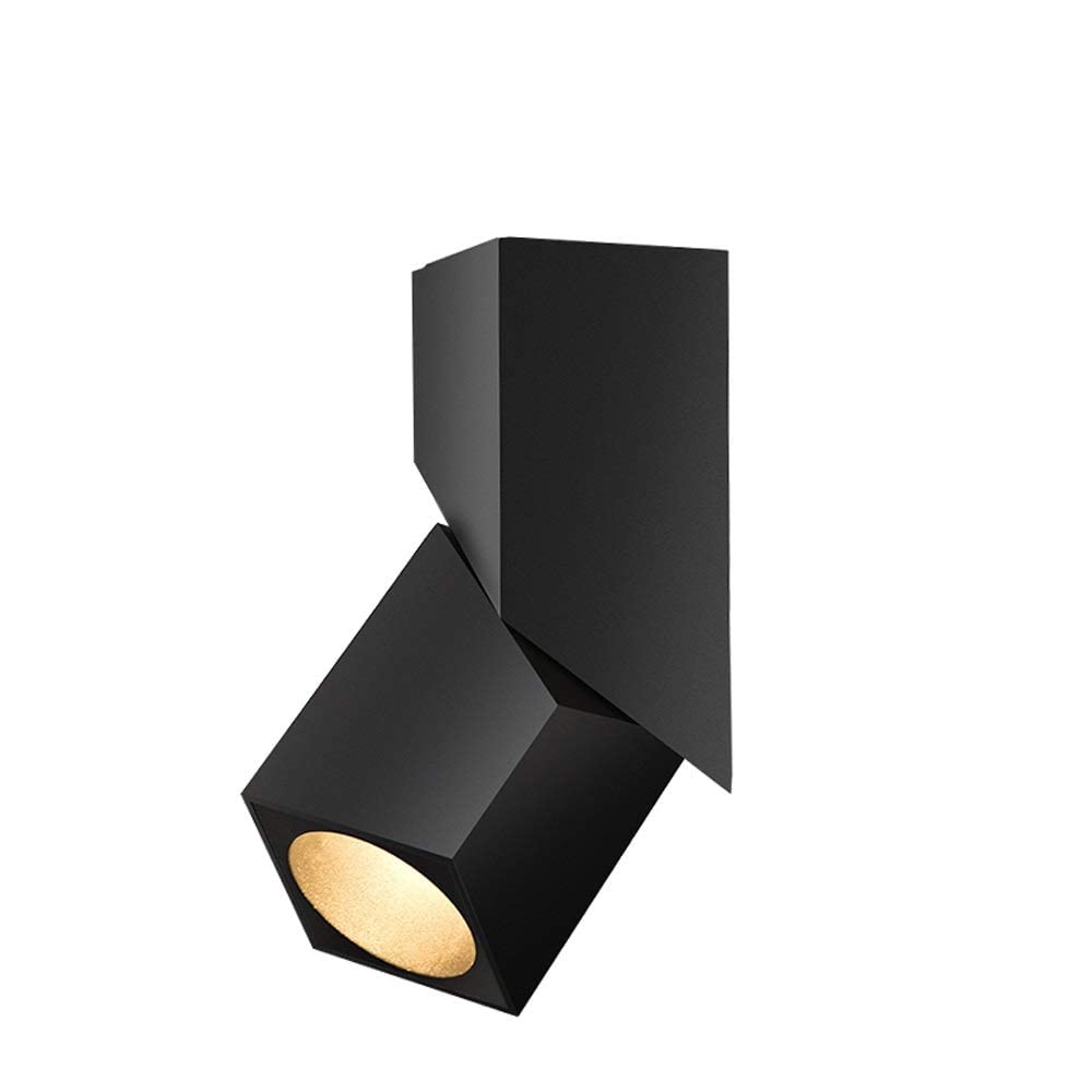 Foco LED regulable de 7W para techo con luz natural 4000K y rotación ajustable en aluminio negro