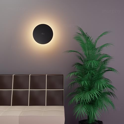 Image of Murphy 12W Black Moon LED Wall Lamp - 2-Year Warranty | Aluminium Body | Warm White Glow | Indoor /Outdoor Modern Lighting Fixture (Pack of 5)