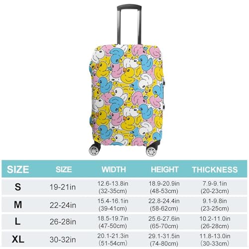 Colorful Yellow Duck Luggage Cover Travel Suitcase Cover Luggage Protector 22-24 Inch2