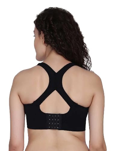 Image of Fashiol Women's Lightly Padded Racerback Sports Bra Criss Cross Back Crop Tank Top for Workout /Yoga & Exercises |Black 32