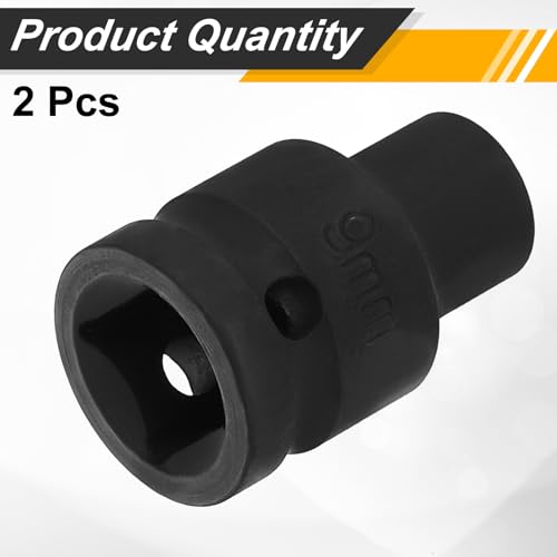 Image of HARFINGTON 2pcs 1 /2 inch Drive x 9mm Shallow Impact Socket 12-Point Metric CR-V Steel Spindle Nut Impact Flip Sleeve for Home Auto Nuts Bolts Repair