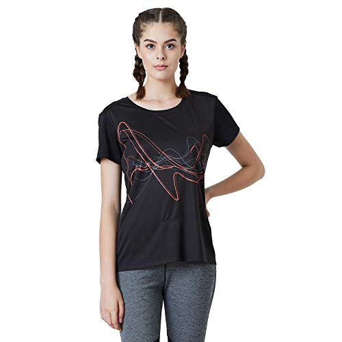 Image of PERF Women Black Wave Print Tee